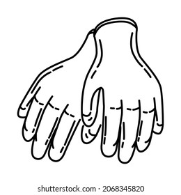 Guantes de seguridad Parte del Vector de Juego de Icono dibujado mano del equipo y material del contratista.