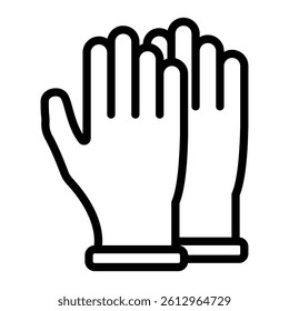 Safety Gloves Vector Line Icon Design