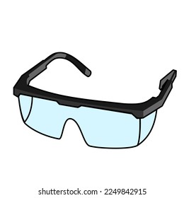 Luchar de seguridad con marco negro y gafas azul claro. Adecuado para la seguridad, la industria, la construcción y la educación. 