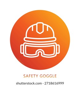 Ilustración Mini Del Icono Del Gradiente De La Gafa De La Seguridad, Uso Para El Concepto Moderno, Impresión, Ui, Kit De La Ux, Web Y Desarrollo Del App. Vector Relacionado Con Bomberos, Rescate Y Más