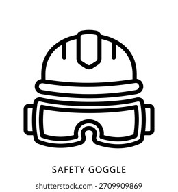 Safety Goggle Outline Icon Mini Illustration, Use For Modern Concept, Print, Ui, Ux Kit, Web And App Development. Vector Related To Firefighter, Rescue And More