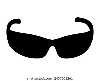 Safety goggle silhouette vector art, Safety glasses