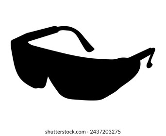 Safety goggle silhouette vector art, Safety glasses
