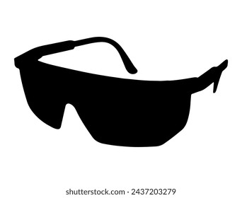 Safety goggle silhouette vector art, Safety glasses