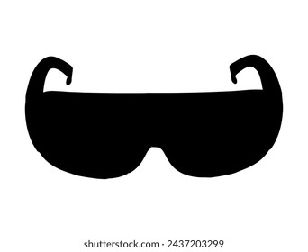 Safety goggle silhouette vector art, Safety glasses