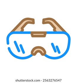 safety goggles bleach color icon vector. safety goggles bleach sign. isolated symbol illustration