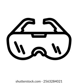 safety goggles bleach line icon vector. safety goggles bleach sign. isolated contour symbol black illustration