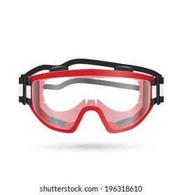 Safety goggles with closed vent isolated on white. Vector illustration