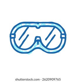 safety goggles engineer doodle icon sketch vector. safety goggles engineer sign. isolated symbol illustration