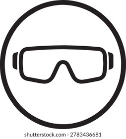 Safety goggles eye protection required warning sign illustration