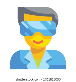 Safety Goggles Flat icon. Laboratory Concept.