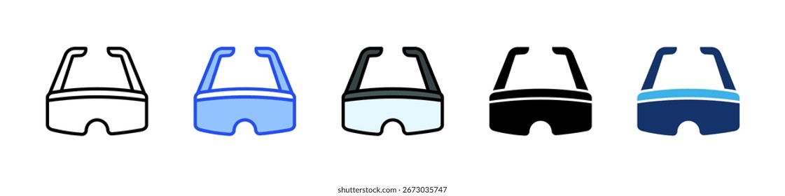 Colección de iconos de gafas de seguridad con múltiples estilos