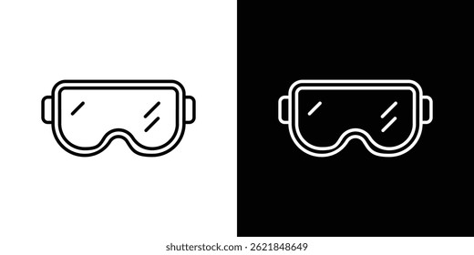 Icono de gafas de seguridad de estilo sobre fondo blanco