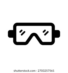 Icono de gafas de seguridad diseñado creativamente en estilo glifo