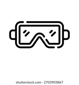 Icono de gafas de seguridad diseñado creativamente en estilo de línea