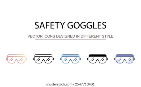 Diseño de icono de gafas de seguridad con fondo blanco Ilustración de stock