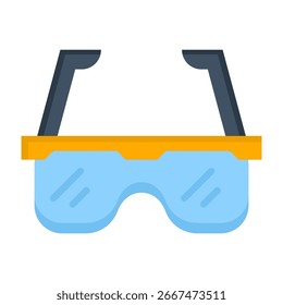 Gafas de seguridad Icon Flat Style Ilustración vectorial