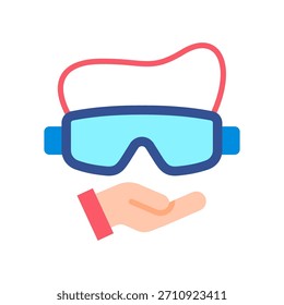 Gafas de seguridad Icon Flat Ilustración vectorial
