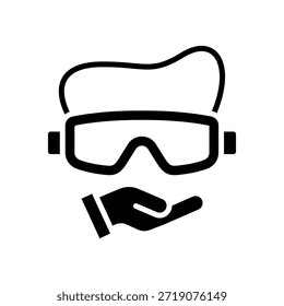 Safety Goggles Icon Glyph Vector Illustration