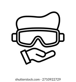 Gafas de seguridad Icon Line Ilustración vectorial
