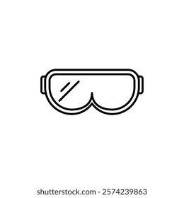 Safety goggles icon linear logo isolated