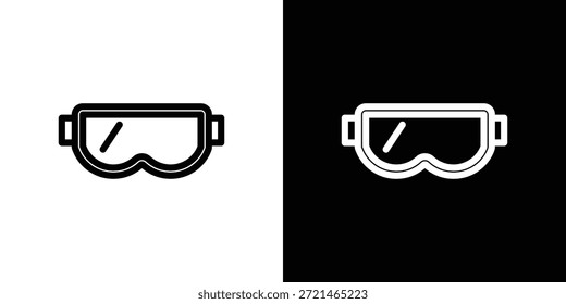 Concepto de logotipo de icono de gafas de seguridad en trazos