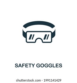 Icono de Gogles de seguridad. Elemento sencillo monocromo de la colección de manufacturas. Icono de Goggles de seguridad creativa para diseño web, plantillas, infografías y más