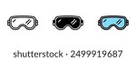 Safety Goggles Icon, Protective eyewear designed to shield eyes from debris, chemicals, or hazards in various industrial and work environments.