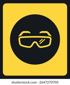 Safety Goggles Icon Representing Eye Protection for Industrial and Laboratory Environments