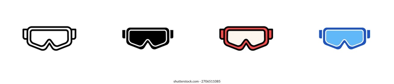 Safety Goggles Icon Set Multiple Style Collection