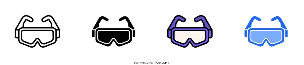 Safety Goggles Icon Set Multiple Style Collection