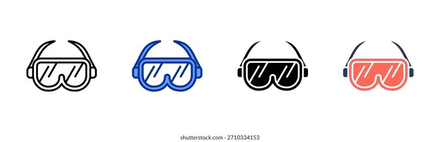 Conjunto de iconos de gafas de seguridad colección de estilo múltiple