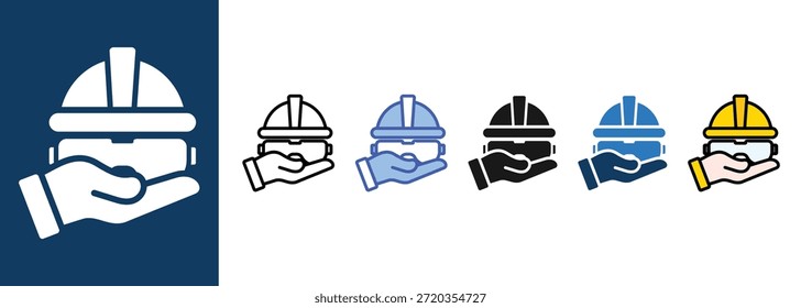 Conjunto de iconos de gafas de seguridad colección de estilo múltiple

