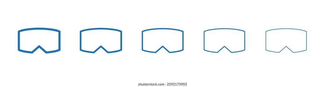 Safety goggles icon Symbol collection thin outline set