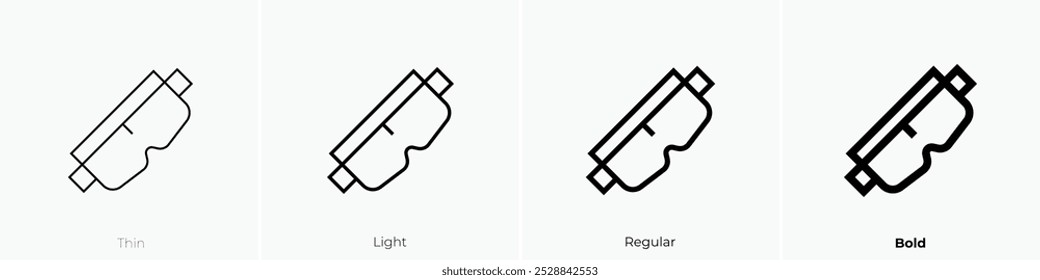 safety goggles icon. Thin, Light Regular And Bold style design isolated on white background