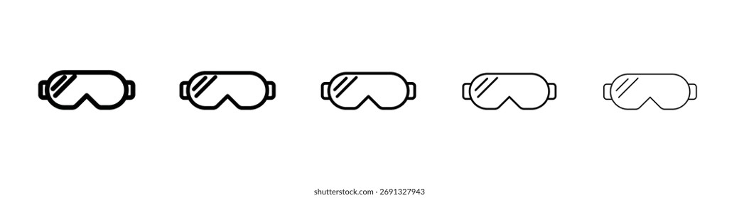 Sicherheitsbrille. Dünne Linie Icons Sammlung für Web ui.
