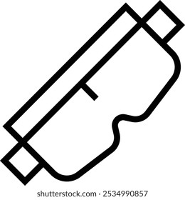 Icono de gafas de seguridad. Diseño de estilo lineal delgado aislado sobre fondo blanco