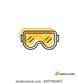 Safety goggles icon vector illustration. Safety goggles symbol isolated on white background