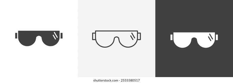 Safety goggles icon vector set for ui designs