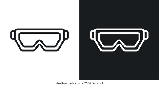 Safety goggles icons. vector set in black colors