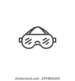 Icono de línea de gafas de seguridad. signo de estilo lineal para concepto móvil y Diseño web. Gafas de seguridad contornear icono de Vector. Símbolo, ilustración del logotipo. Vector gráfico