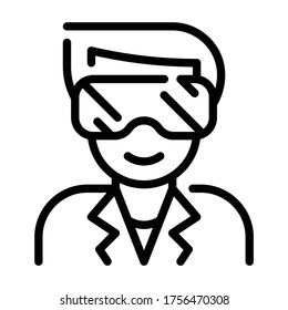Safety Goggles Outline icon. Laboratory Concept.