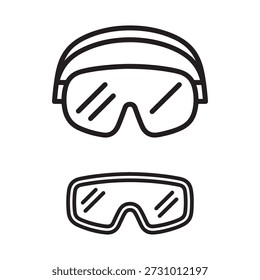 Gafas de seguridad Vector de iconos de contorno