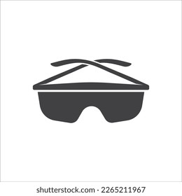 Símbolo de gafas de seguridad. Vector de icono de gafas de seguridad. Icono de protección ocular. Ilustración vectorial de estilo plano. Ilustración del vector