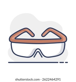 Icono de Vector de gafas de seguridad. Construcción, reparación y edificación. Símbolo del gráfico para su diseño del Sitio web, logotipo, App, UI