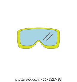 Ilustración vectorial de gafas de seguridad sobre fondo blanco