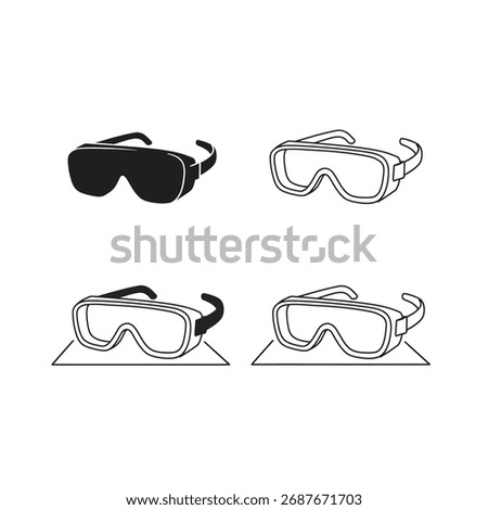 Safety goggles vector illustration protective eyewear for industrial or laboratory use providing eye protection and safety in various work environments