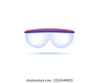 gafas de seguridad. equipo de seguridad en el trabajo. Equipo de protección personal de la salud y la seguridad en el trabajo. protección contra accidentes. símbolo o icono. Diseño de concepto 3d minimalista. elementos vectores. blanco 