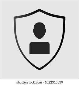 Safety guard, man in black, ready to frisking, standing at walk through metal detector and keep hand held metal detector. Security Screening or Pat Down concept. Vector illustration