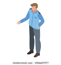 Safety guard man icon. Isometric of safety guard man vector icon for web design isolated on white background
